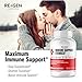 Re+Gen Nutrition Immune Support Supplement for Adults, Natural Capsules with Zinc, Vitamin C, L lysine Amino Acid & Oregano Oil for Strong Immunity Health in Men & Women, 120 Capsules