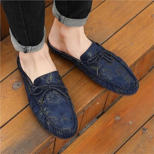 Mens Loafers Shoe Floral Vegan Leather Moccasins Loafers Shoes Lightweight Comfortable Flexible Fashion Outdoor Slip-on4