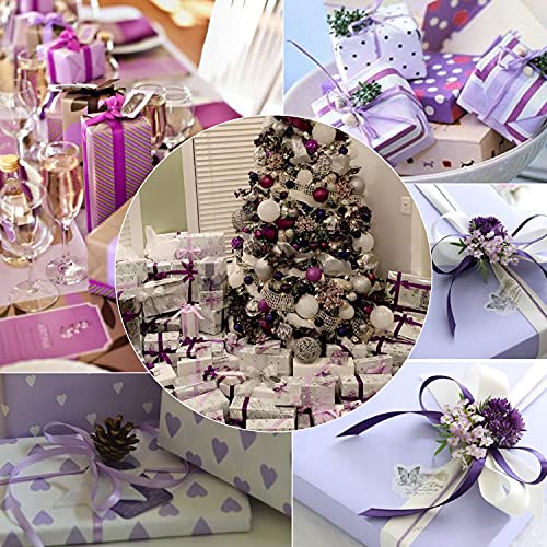Huihuang Solid Color Satin Ribbon 1/8 Inch X 100 Yards Roll Ribbon Light Purple Thin Ribbon For Crafts Sewing Gift Wrapping Diy Bows (Hyacinth) #TOP5