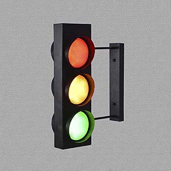 Remote Control Traffic Light Wall Light Retro Industrial Wall Lamp with Remote Control 6 Light 18.5 H 5W Energy-Saving LED Wall Lamp in Black Finish Bulb Included6 Light 18.5 H 424385