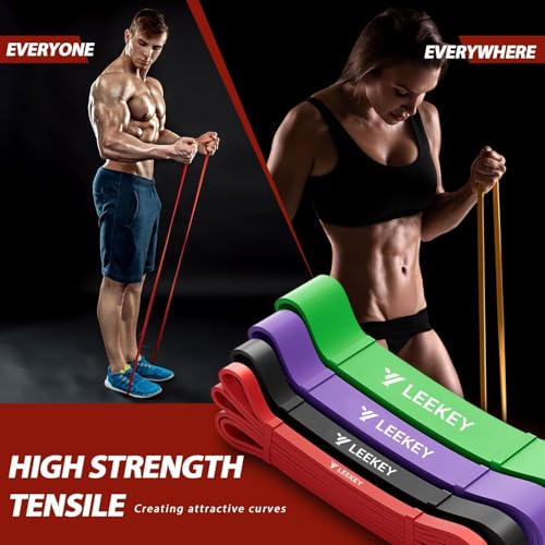 LEEKEY Rubber Resistance Bands ，Muit leves Exercise Bands with Door Anchor,Pull Up Assistance Bands for Men and Women- Strength Bands for Fitness Training, Physical Therapy,Home Gym Workouts by LEEKEY - Image 4
