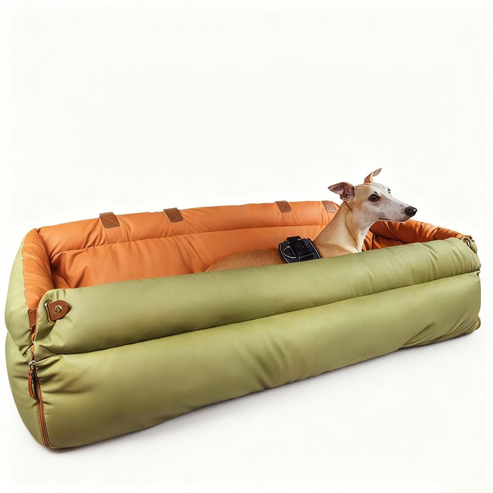 Seggiolino auto portatile per cani con borsa portaoggetti, guinzaglio di sicurezza staccabile, convertibile in cuccia o lettino per auto, ideale per cani di piccola e media taglia per viaggiare in