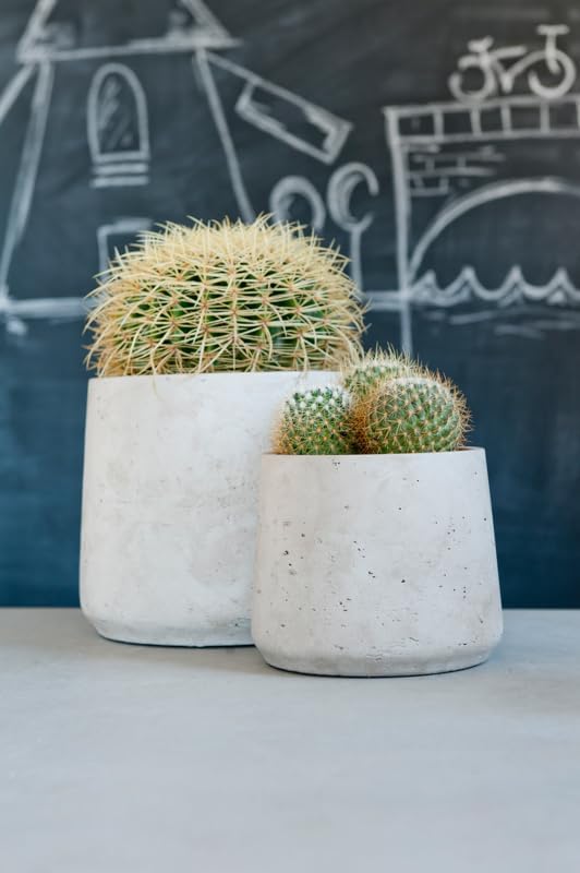 Miniatura 6 de Maceta pequeña gris de 7 pulgadas de alto x 8 pulgadas, maceta gris lavada para interiores y exteriores Pottery Pots