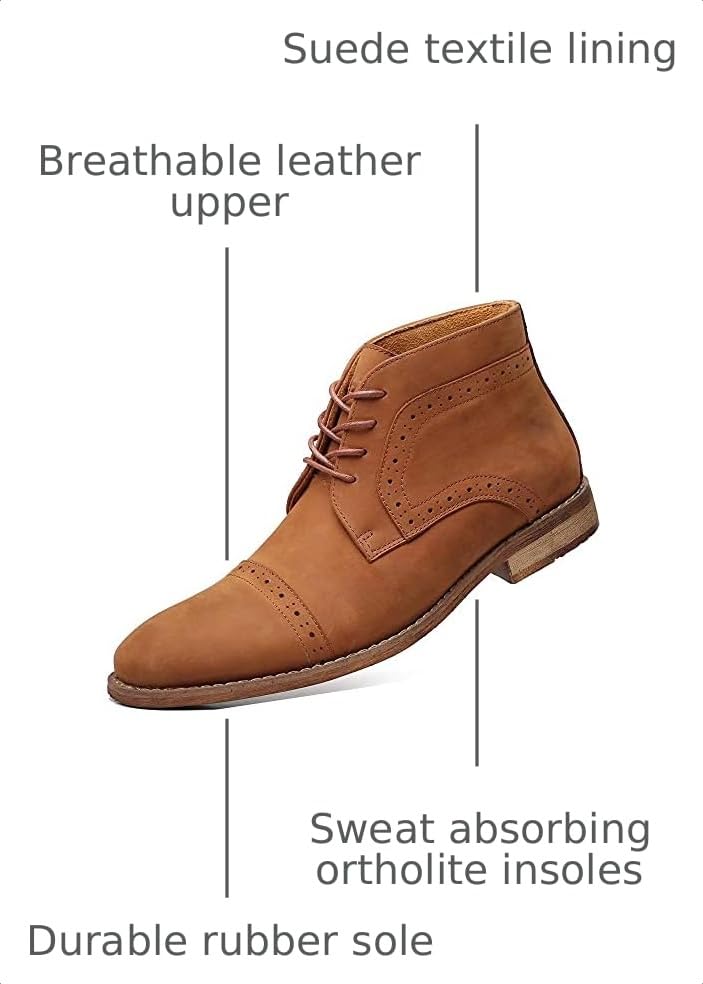 Image of Arkbird Chukka Boots for men, Grainy Leather Lace-up Ankle Boot Fashion and Comfort Casual Oxfords