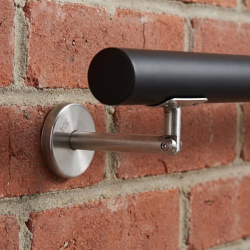 Support rampe escalier inox argenté 4 pièces pour fixation murale robuste - 7
