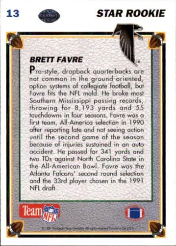 1991 Upper Deck Football Rookie Card #13 Brett Favre