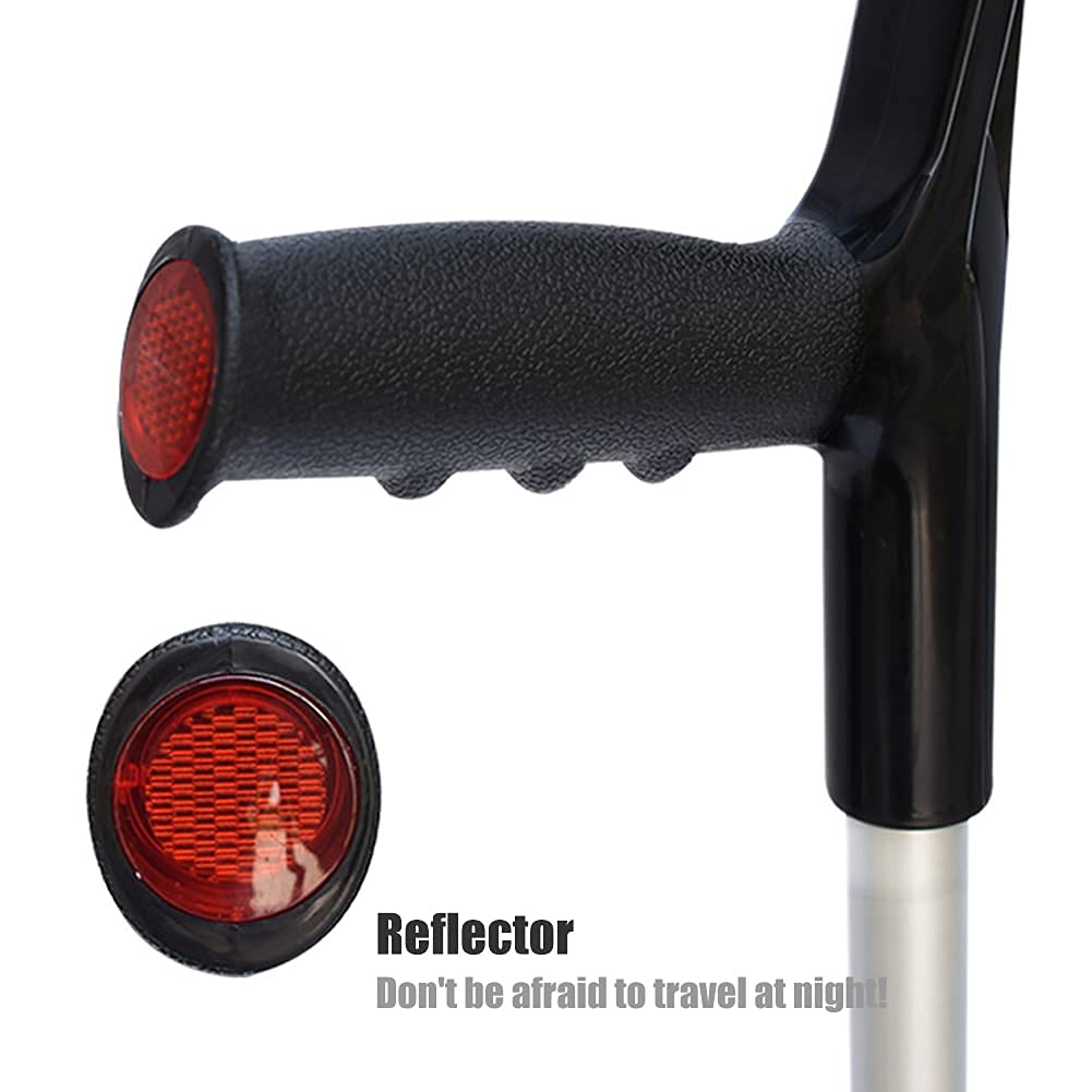 Muletas de antebrazo, ayudas para Caminar ergonómicas, Ajustables y Ligeras, de Color Negro, para Adultos y niños con Alturas de 140 a 180 cm, soportan hasta 330 Libras