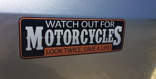 Kramer sticker's shop Watch Out for Motorcycles Sticker for Car Vinyl Decal Truck Window Bumper Sticker Laptop Decal Motorcycle 9 х 3 in.