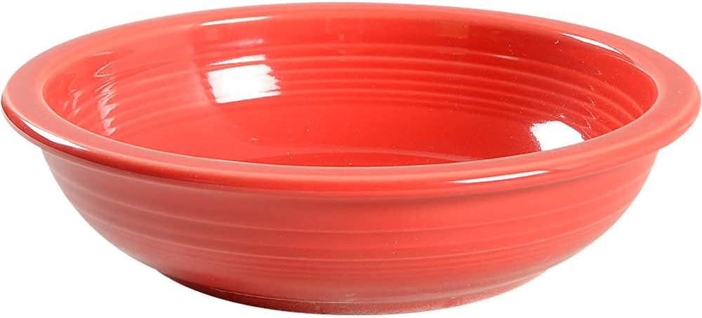 Fiesta® 32oz Individual Pasta Bowl | ScarletFiesta® Individual Pasta Bowl, 8.375" (32oz) – Durable Ceramic, Lead-Free, Dishwasher/Microwave/Oven Safe – Made in USA Dinnerware - Scarlet