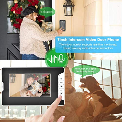 Cartão de identificação com fio Tft de 7 polegadas rico em recursos sistemas de segurança residencia