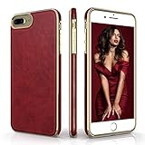 LOHASIC iPhone 8 Plus Case & iPhone 7 Plus Case for Women, Luxury Leather Slim Soft Anti-Slip Grip Flexible Bumper Girls Phone Protective Cover Cases for Apple iPhone 7 Plus/iPhone 8 Plus - Burgundy
