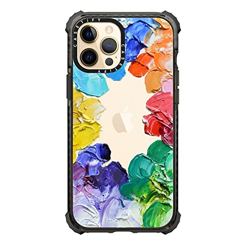 Coque iPhone 12 Pro Max CASETiFY Ultra Impact noir transparent au design chic