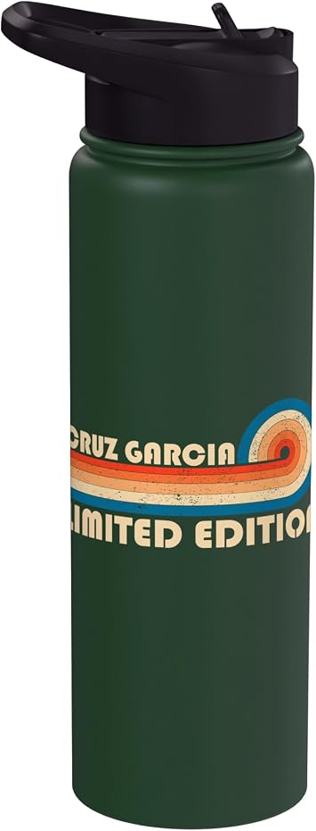 CRUZ GARCIA Retro 70s 80s Sunset Stripe Stainless Steel Insulated Water Bottle