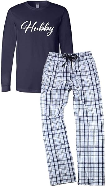 Classy Bride Matching Pajamas for Couples Wifey or Hubby Navy PJs