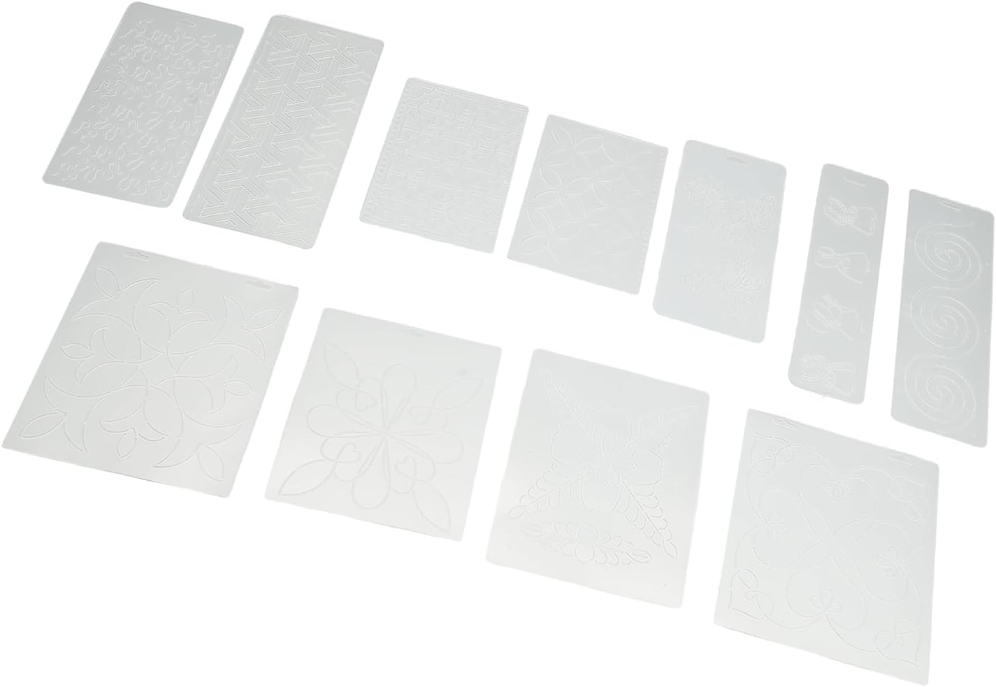11Pcs Quilting Template Set | Frosted PP Embroidery Rulers for Patchwork/Handmade Sewing/DIY Crafts | Reusable Thorn Stitch Design Tools with 11 Patterns