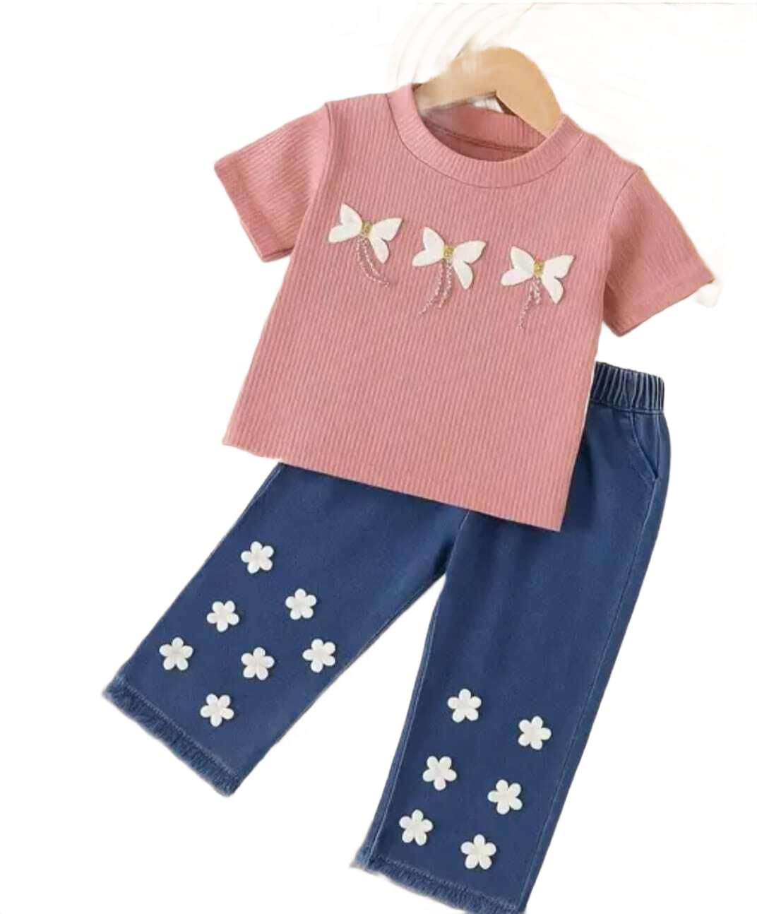 Girls Party(Festive) Top Jeans (Pink & Blue) Girls Party(Festive) Top Jeans (Pink & Blue)