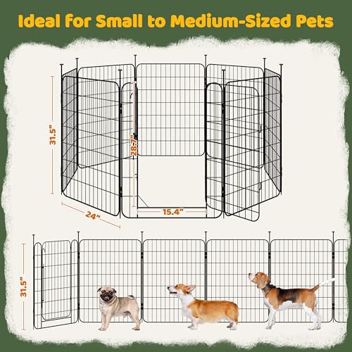 Image of Yaheetech 32in 8-Panel Expandable Dog Playpen for Puppy /Small Animals
