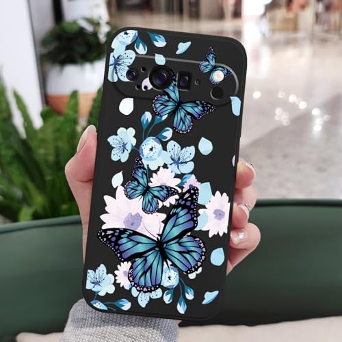 Coque Google Pixel 9 Pro silicone LEECG fine papillon aurore noir - 3