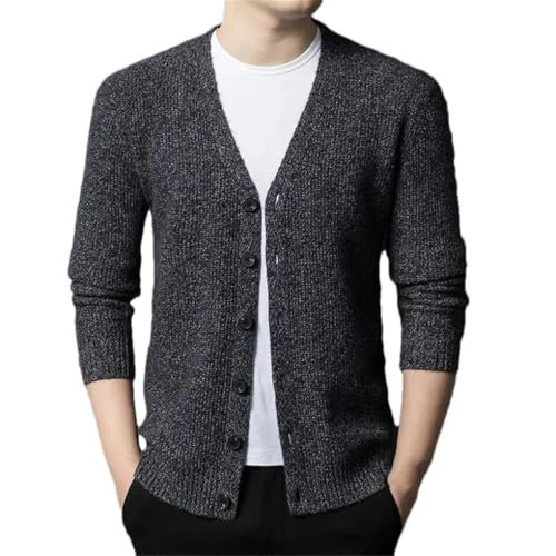 Men's Cardigan Sweaters V-Neck Solid Color Business Casual Knit Sweater Outerwear