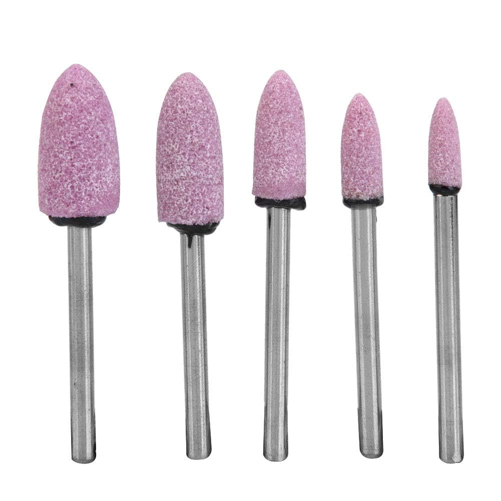 100 Piezas Cabezal de Pulido de Piedra Abrasiva para Amoladora con Vástago 3mm (Rosa)