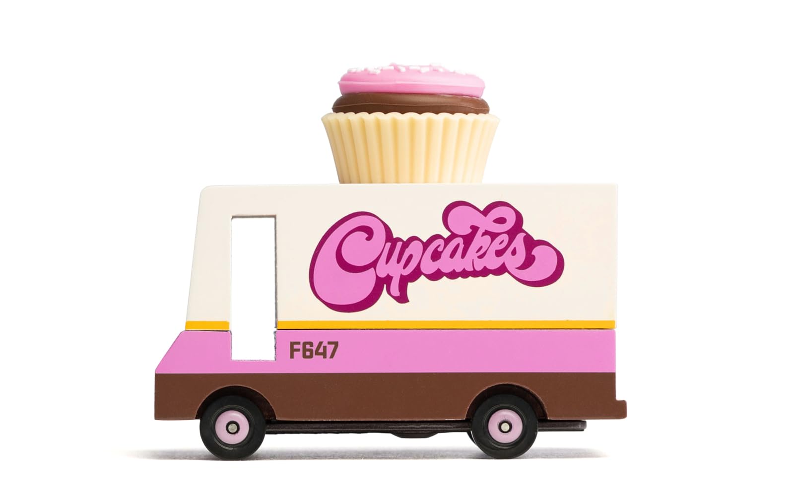 Toys ® Wooden Food Truck Collection - Cupcake Van, Premium Handcrafted Beech Wood Toy Car