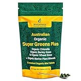 Biogenesis Australian Organic SuperGreens Plus Chlorella, Barley Grass, Wheat Grass, Marine Plant Minerals Australia, Tablets (200 mg) (300 Count)