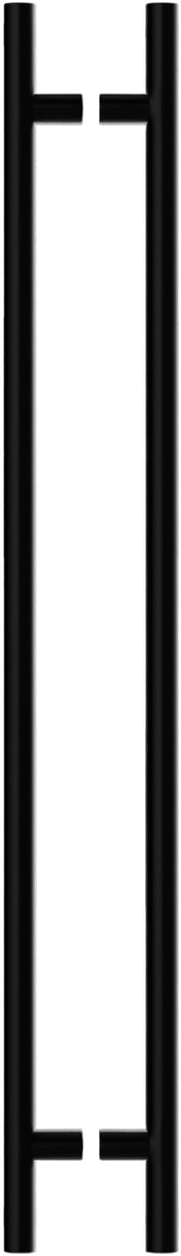 BRIXWELL 72" Ladder Style Back-to-Back Pull Handle, Stainless Steel Material, Matte Black, 3" Projection, 1-1/4" Diameter, 60" Hole Spacing, 3/8" to 3/4" Glazing Thickness