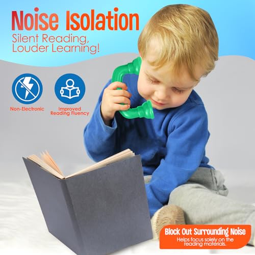 6 Reading Phones [Green 6 Pack] Auditory Feedback Whisper Phone Classroom Manipulative, Speech Therapy Toy Tool - Accelerates Reading Fluency & Pronunciation, Dyslexia Tools for Kids - Thumbnail 4