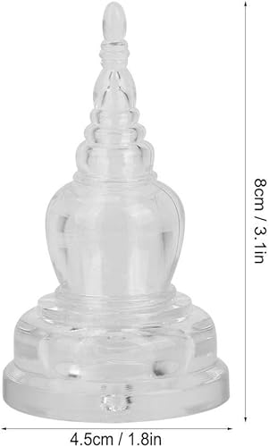 Miniatura 2 de Pssopp Decoración de torre de Buda transparente, estupa de acrílico, exquisita estatua de torre budista, adorno para decoración del hogar para