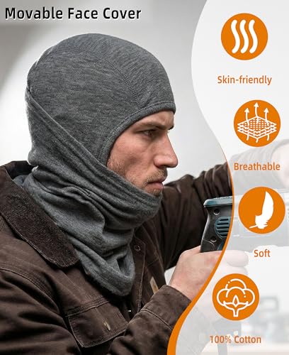 Image of BOCOMAL FR Face Mask Flame Resistant Balaclava 5.5oz Lightweight Arc Rated Helmet Liner Covering Hood for Welding