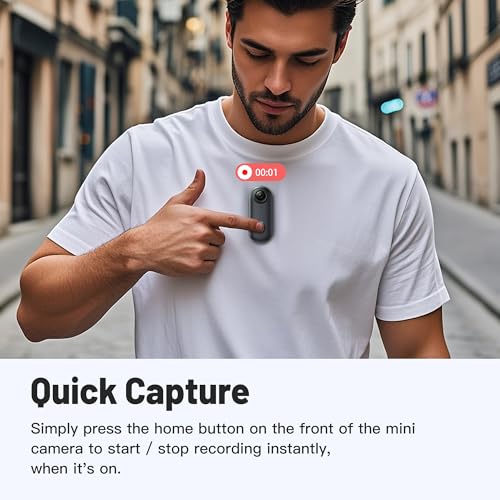 Meoilkolnm Mini Body Camera, Wearable Action Body Cam, Thumb Size Hands Free Recording Body Worn Camera, Premium Portable Camcorder Mount Anywhere for Pet Walking, Work, Travel (Grey, 32GB) by Meoilkolnm - Image 5