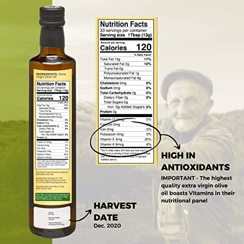 Papa Vince Olive Oil Extra Virgin - First Cold Pressed, Polyphenol Rich Olive Oil (EVOO). Chili Pepper Agrumato, Unfiltered, Single Sourced, Glass Bottle, Family made, Sicily, Italy
