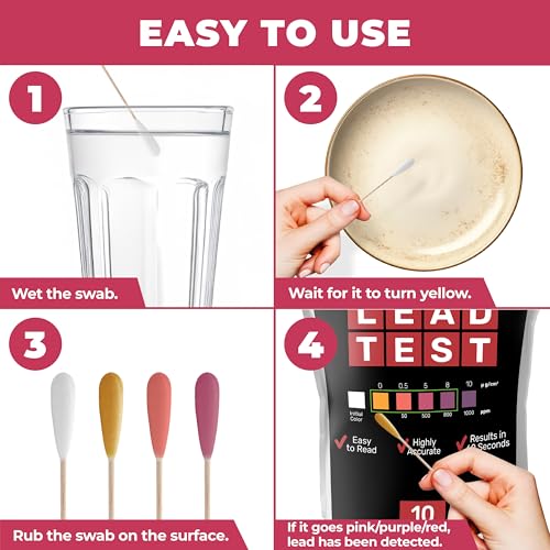 JNW Direct Lead Test Kit (10 Swabs) - Quick and Accurate Lead Paint Test Kit, Lead Test Kit for Dishes, Bottles, Surfaces, Ceramics and More, Test Lead Kit