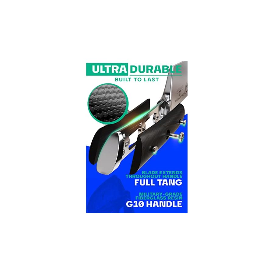 Dalstrong-Chef-Knife-8-inch-Gladiator-Series-Forged-High-Carbon-German-Steel-Razor-Sharp-Kitchen-Knife-Full-Tang-Black-G10-Handle-Sheath-Included-NSF-Certified DALSTRONG Chef Knife - 8 inch Blade - Gladiator Series ELITE - Forged HC German Steel Chef's Knife - Razor Sharp Kitchen Knife - Professional Full Tang Knife - Black G10 Handle - Sheath -NSF Certified