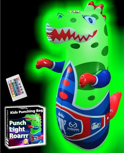 Marwan Sports Punch, Light & Roar Dinosaur Punching Bag...