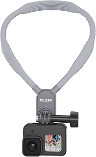 AuyKoo Silicon Neck Mount for GoPro Hands Free Neck Strap for Gopro 11/10/9/8/7/6/5/MAX Insta360 Video Vlog Shoot Neck Holder for Action Cameras