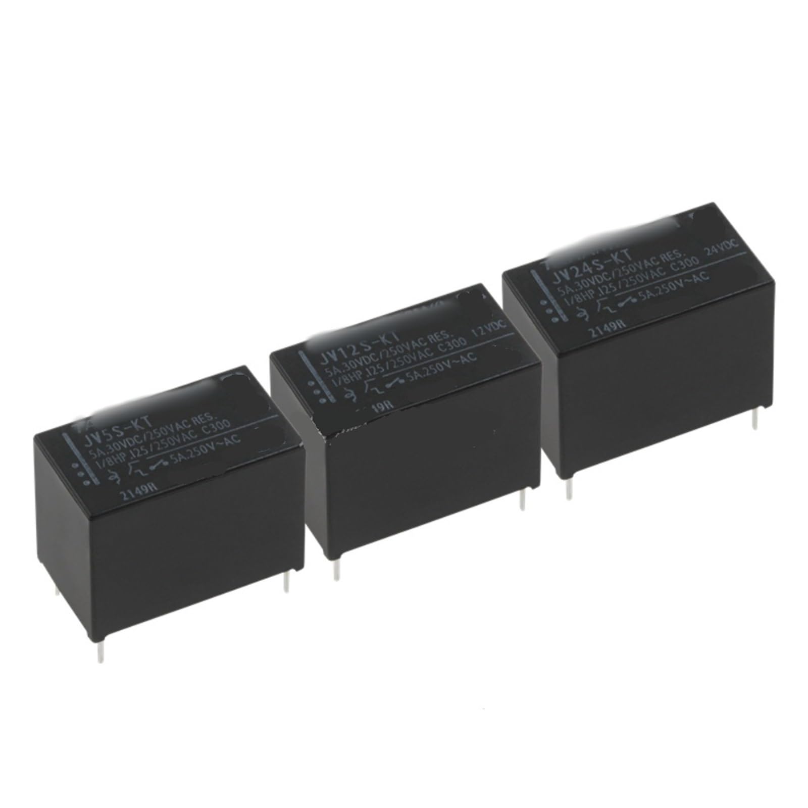 Componente electrónico relé JV12S-KT de 4 pines ideal para automatización y control de 30 V CC 2