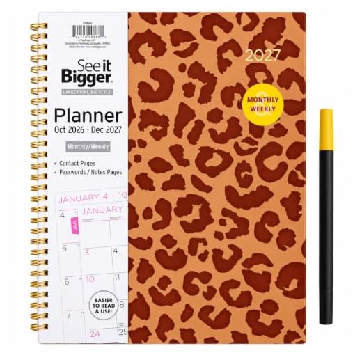 PlanAhead See IT Bigger April 2023 - June 2024 Monthly/Weekly Large Planner 8.5" x 11"and SUHEYLA Ultima Pen (See It Bigger)