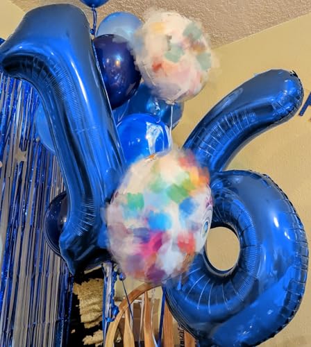 Image of Number Balloons 26 Balloon Dark Blue for 26 62 Birthday Decorations, 40 in | Saturated Color, Large 40 in, With Inflation Straw & Hanging Hole, Great for Men's Party, Back-To-School Season, Pool Party