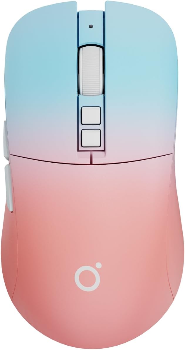 EWEADN G309 Wireless Computer Mouse,2.4G&Bluetooth Ergonomic Cordless Mice with 4000 DPI,5 Adjustment Levels,Cute and Portable Mouse for Laptops, PC and More,7 Buttons Office USB Mice-Blue&Pink