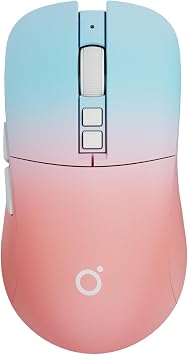 EWEADN G309 Wireless Computer Mouse,2.4G&Bluetooth Ergonomic Cordless Mice with 4000 DPI,5 Adjustment Levels,Cute and Portable Mouse for Laptops, PC and More,7 Buttons Office USB Mice-Blue&Pink