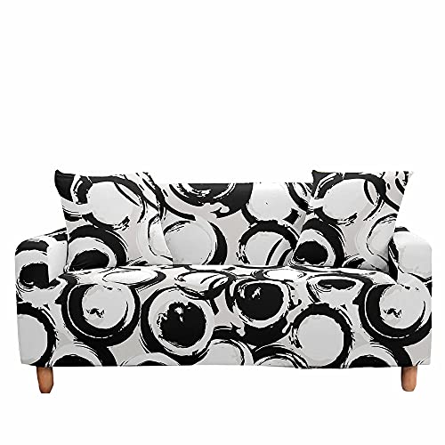 FANSU Housse de Canapé Extensible 1/2/3/4 Places avec Accoudoirs, Géométrie Créative 3D Revêtement de Canapé Elastique Couverture de Sofa Protection de...