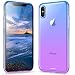 Ansiwee Compatible with iPhone 10 and iPhone X Gradual Colorful Edge Slim Case Lightweight Cover Thin Fit Protective Shell Flexible Shock Soft Rubber Bumper Case for iPhone 10/X 5.8 inch (Blue Purple)