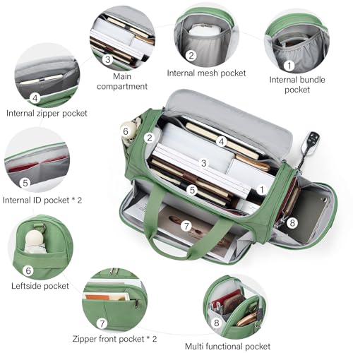 Hanke Underseat Carry On luggage Bags for Travel, Foldable Travel Bags for Women, Soft Lightweight Personal Item Travel Bag Small Carry On Bags for Airplanes, Travel Tote Bags for Women Men. Green3