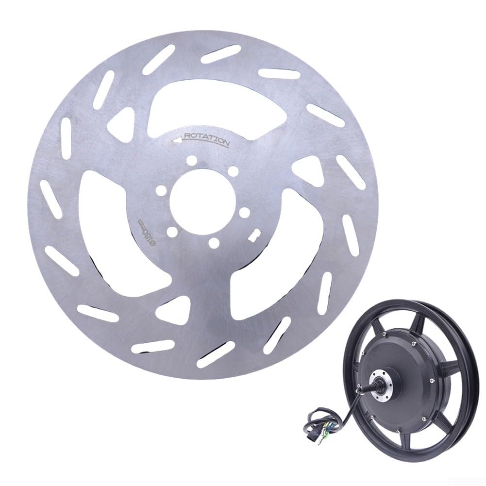 Rotore del freno a disco per bicicletta, 180 mm, 203 mm, con 6 bulloni da 3 mm, ispessito, per bici elettriche e moto elettriche (203 mm, 3,0 mm)