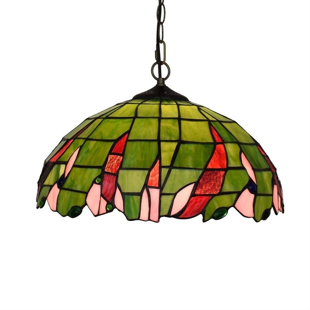 Lustre vintage Tiffany vert de 40 cm idéal pour sublimer une salle à manger