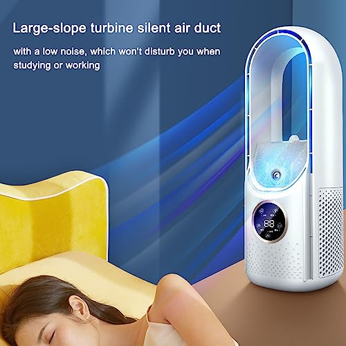 Jethrora Ventilador de ar condicionado portátil sem lâmina plug-in USB com ajuste de 6 velocidades,