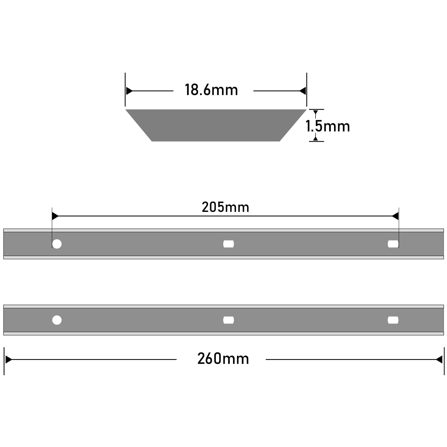 2 szt. noży strugarskich HSS 260 mm × 18,6 1,5 do HC AWEPT106