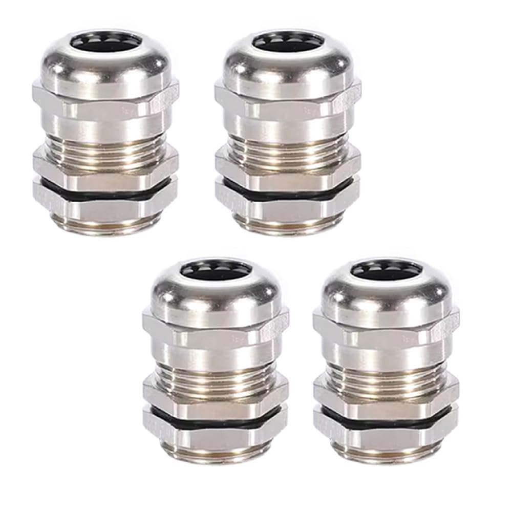 M20*1.5 Cable Glands, 4 Pack Metal Cable Glands Joints, Waterproof Adjustable Cable Glands Connector for 8-12mm Cables