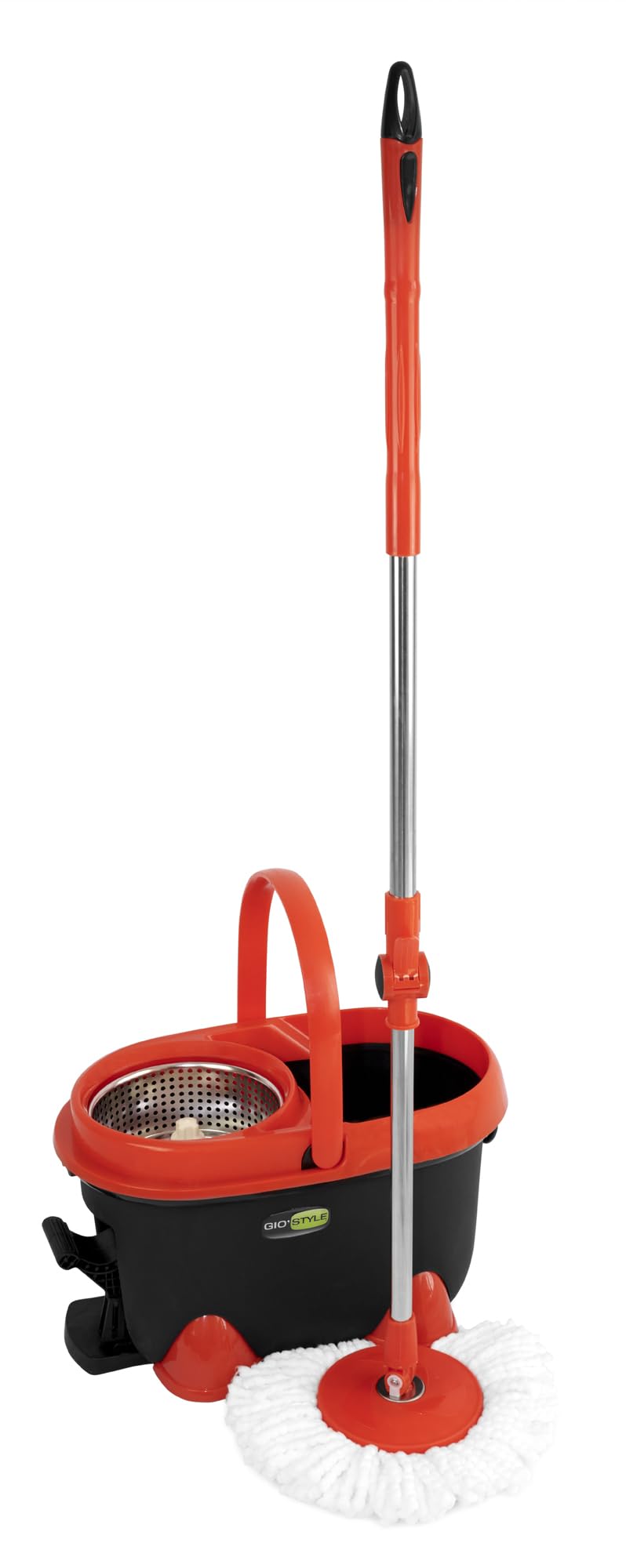 GioStyle, Spin Mop 360, Lavapavimenti - Set per la Pulizia con Cesto Azionabile a Pedale e Manico Regolabile, 49x29x28 cm, Colori Assortiti, 1 Unità